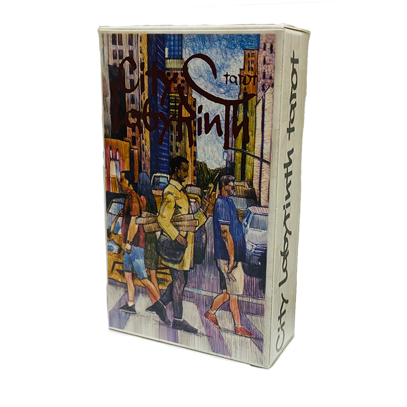 Tarot Cards Deck With Guidebook - ไพ่ทาโรต์ซิตี้แลบิรินธ์ 78 ใบ เกมกระดานภาษาอังกฤษ สำหรับการดูแลตัวเองและการอ่านไพ่ทาโรต์ เกมทำนายโชคชะตาที่สดใสและใช้งานง่าย