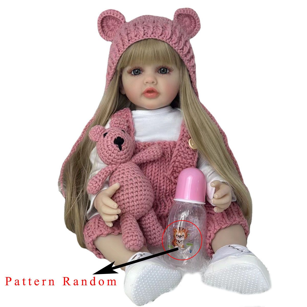 Reborn Baby Doll Silicone Realistic - BZDOLL 55 ซม.22 นิ้วตุ๊กตาเด็กทารก Reborn เหมือนจริงซิลิโคนผมยาวสีน้ําตาลสมจริงเจ้าหญิงเด็กวัยหัดเดิน