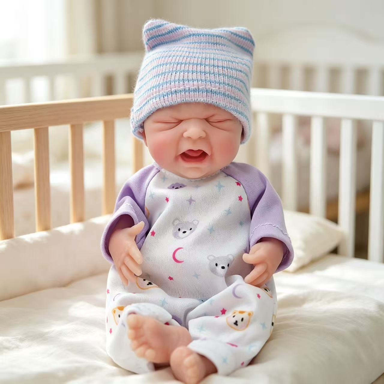 Reborn Baby Doll Silicone Realistic - ตุ๊กตาซิลิโคนรีบอร์นขนาด 7 นิ้ว แบบเต็มตัว สมจริงเหมือนทารกแรกเกิด บรรเทาความเครียด