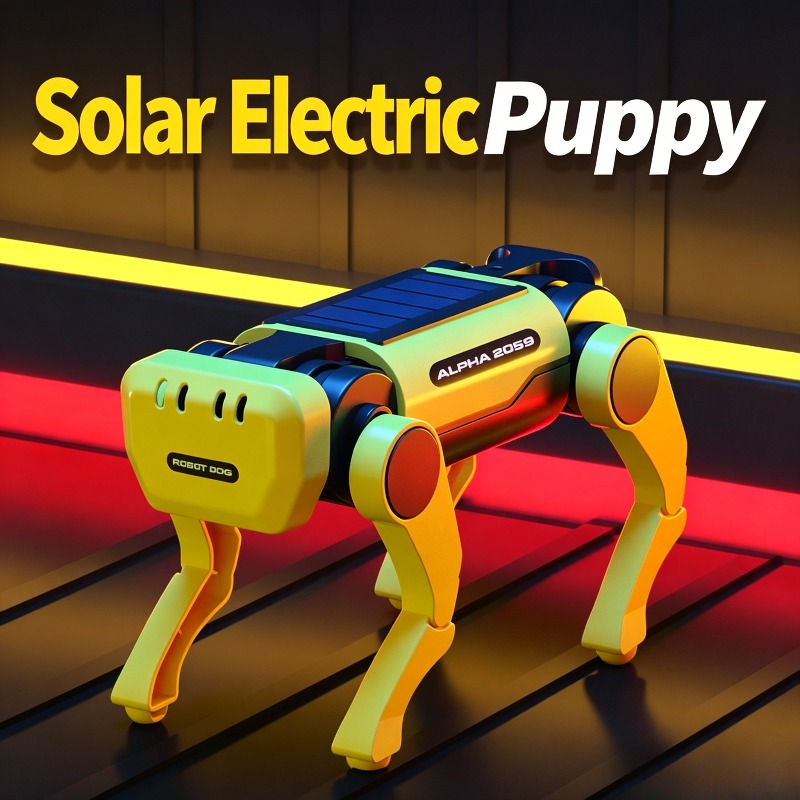 Stem Solar Robot Kit For Kids - ชุดประกอบหุ่นยนต์สุนัขเดินได้พลังงานแสงอาทิตย์ DIY ของเล่นวิทยาศาสตร์ STEM สำหรับเด็ก ไม่ใช้แบตเตอรี่