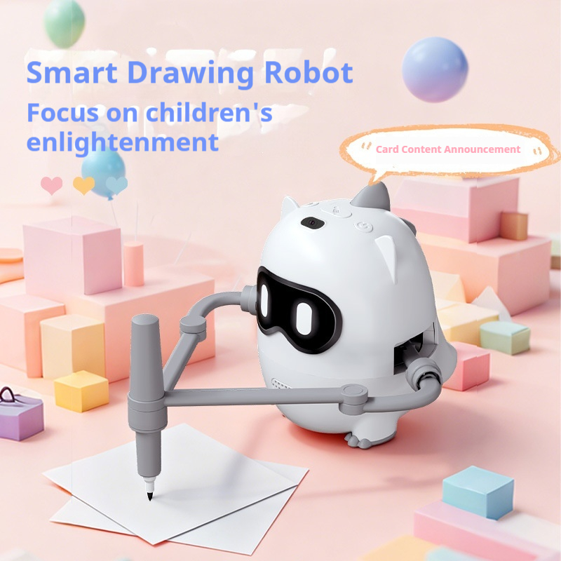 Educational Toys - หุ่นยนต์วาดภาพไดโนเสาร์อัจฉริยะ ของเล่นเสริมพัฒนาการเด็กเล็ก พร้อมการ์ดเสียงและระบบกระจายเสียง สำหรับเด็กวัยเตาะแตะและเด็กก่อนวัยเรียน
