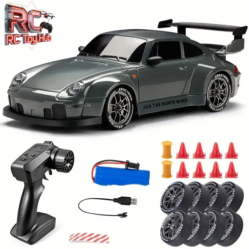 Rc Drift Car 1 24 Scale 4Wd - รถดริฟท์บังคับวิทยุขนาด 1:24, รถแข่งความเร็วสูงแบบ 4 ล้อขับเคลื่อน, รถบังคับวิทยุสำหรับมืออาชีพ,