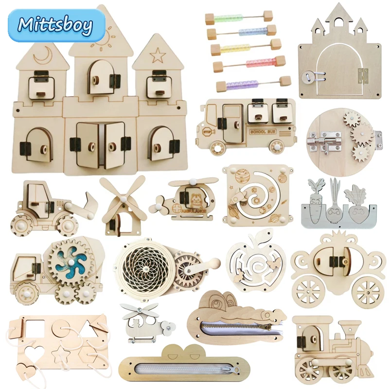 Montessori Wooden Busy Board Toddler - Montessori Busy Board DIY ไม้อุปกรณ์เสริม Early