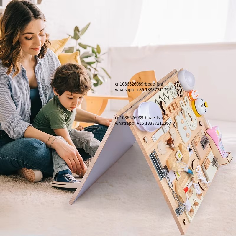 กระดานกิจกรรมมอนเตสซอรี่ ของเล - Montessori Wooden Busy Board Toddler บทวิจารณ์และราคา