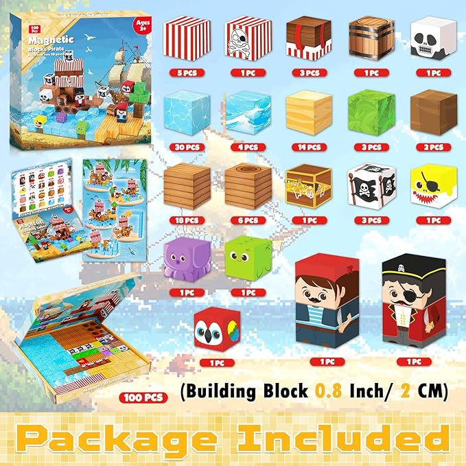 บล็อกแม่เหล็ก - ชุดสร้างโลกแม่ - Magnetic Building Tiles Set 100Pcs บทวิจารณ์และราคา